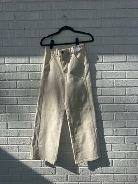 J.Crew Cream Slim-Wide High-Rise Pants